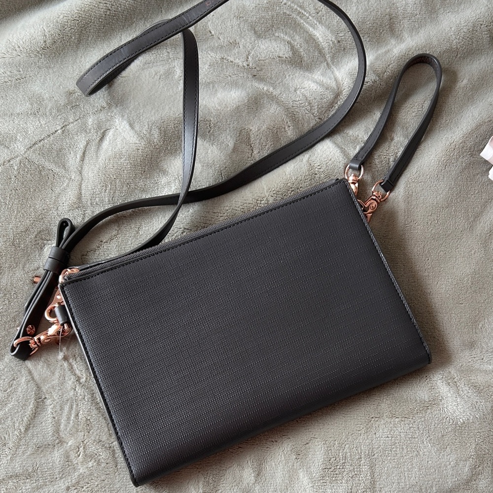 Dagne Dover Charcoal Crossbody Wallet - Classic Convertible Women's Bag